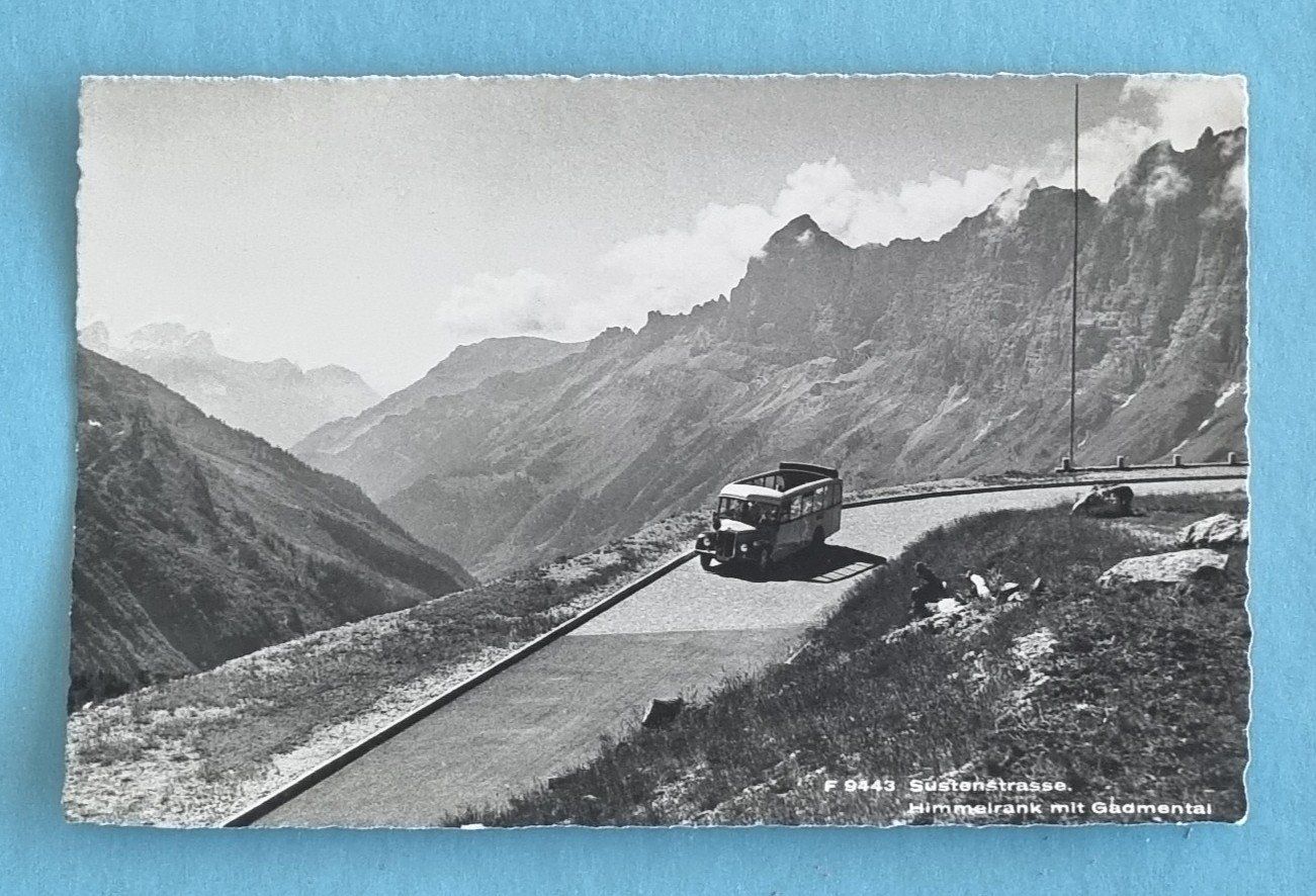 Cartoline postali: Sustenstrasse - Postauto auf Passstrasse - Gadmental – Usato da Rothrist venduto da RROENK