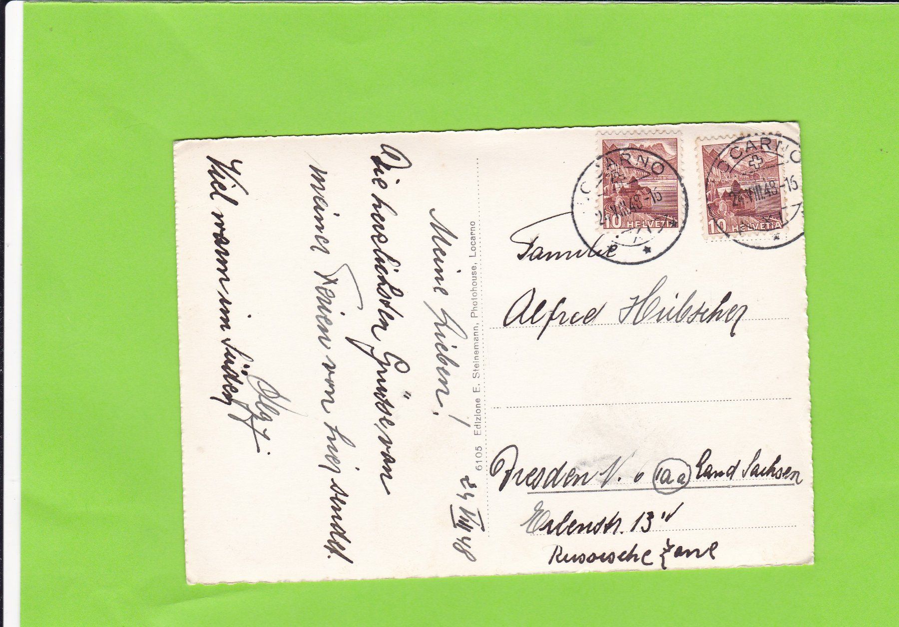 Cartoline postali: Brione vista su Locarno – Usato da St. Peterzell venduto da neckertal 1