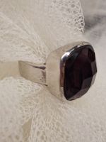 Silberring rodiniert, Obsidian