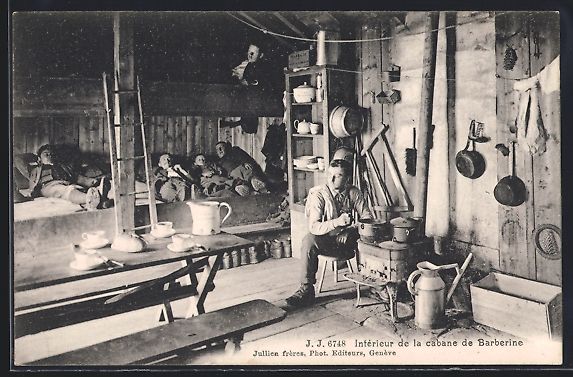Cartoline postali: Cabane de Barberine, Inneres der Bergh – Usato da Berlin venduto da bartko-reher