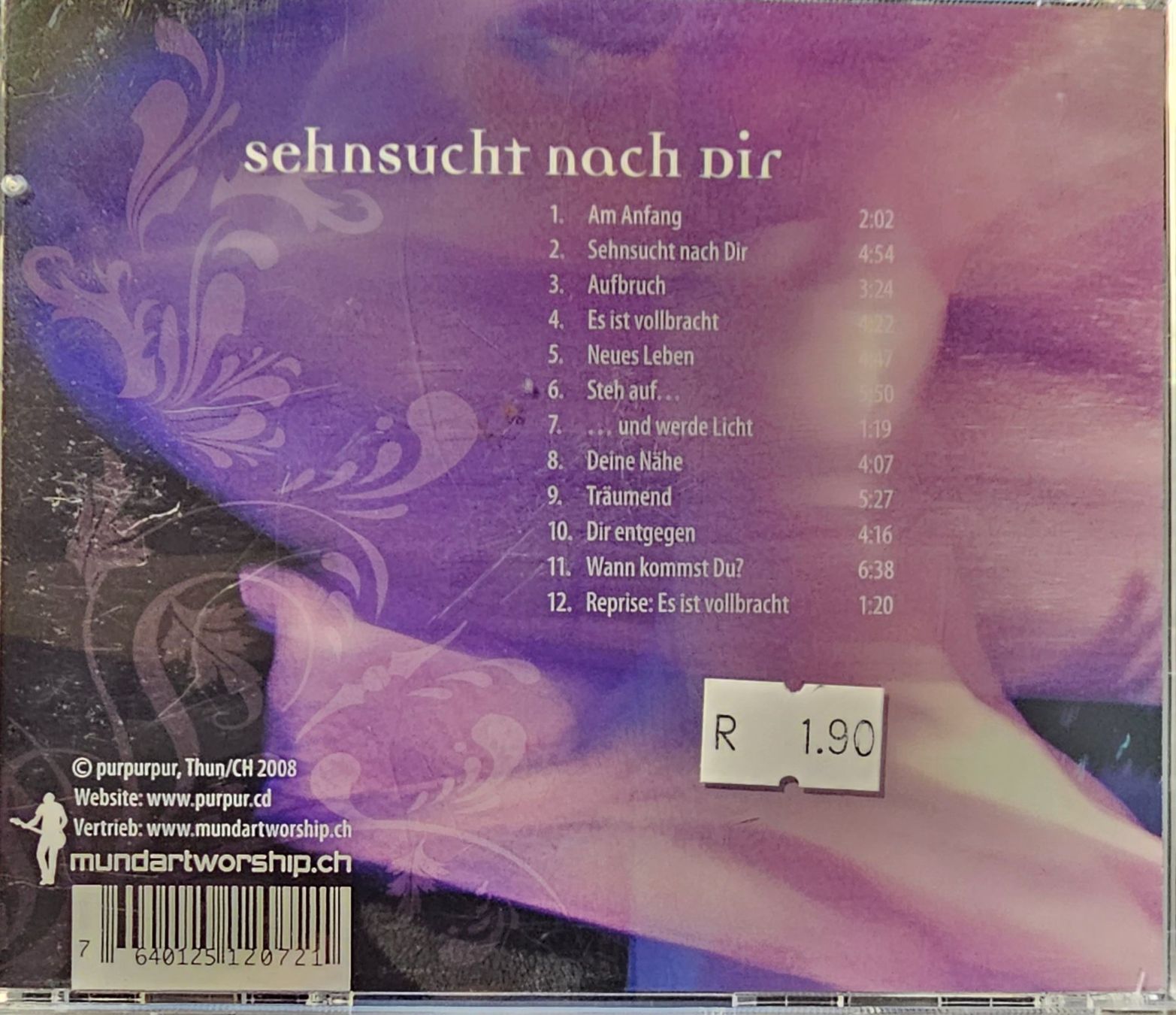 CDs: Purpur - Sehnsucht nach dir – D'occasion à Wahlen b. Laufen par Cg10 1