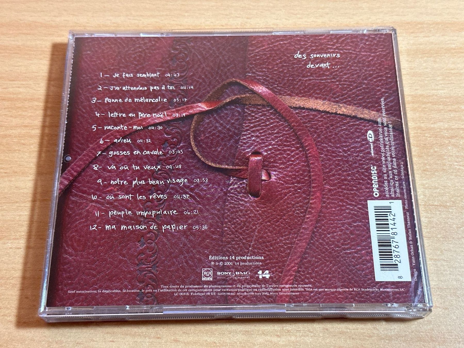 CD: Patrick Bruel – Des Souvenirs Devant... – Usato da Rikon im Tösstal venduto da Alpenmutz 2