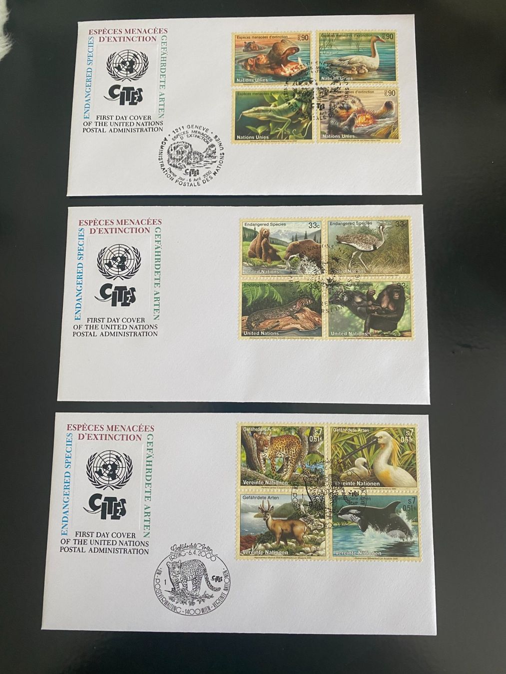 Tous les timbres: 2000 / Uno Onu UN / Genf Wien NY / 3x FDC Arten – Neuf avec emballage d'origine à Grand-Lancy par Dany1973