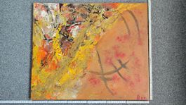 Abstraktes Acrylbild, handgemalt 60x50cm