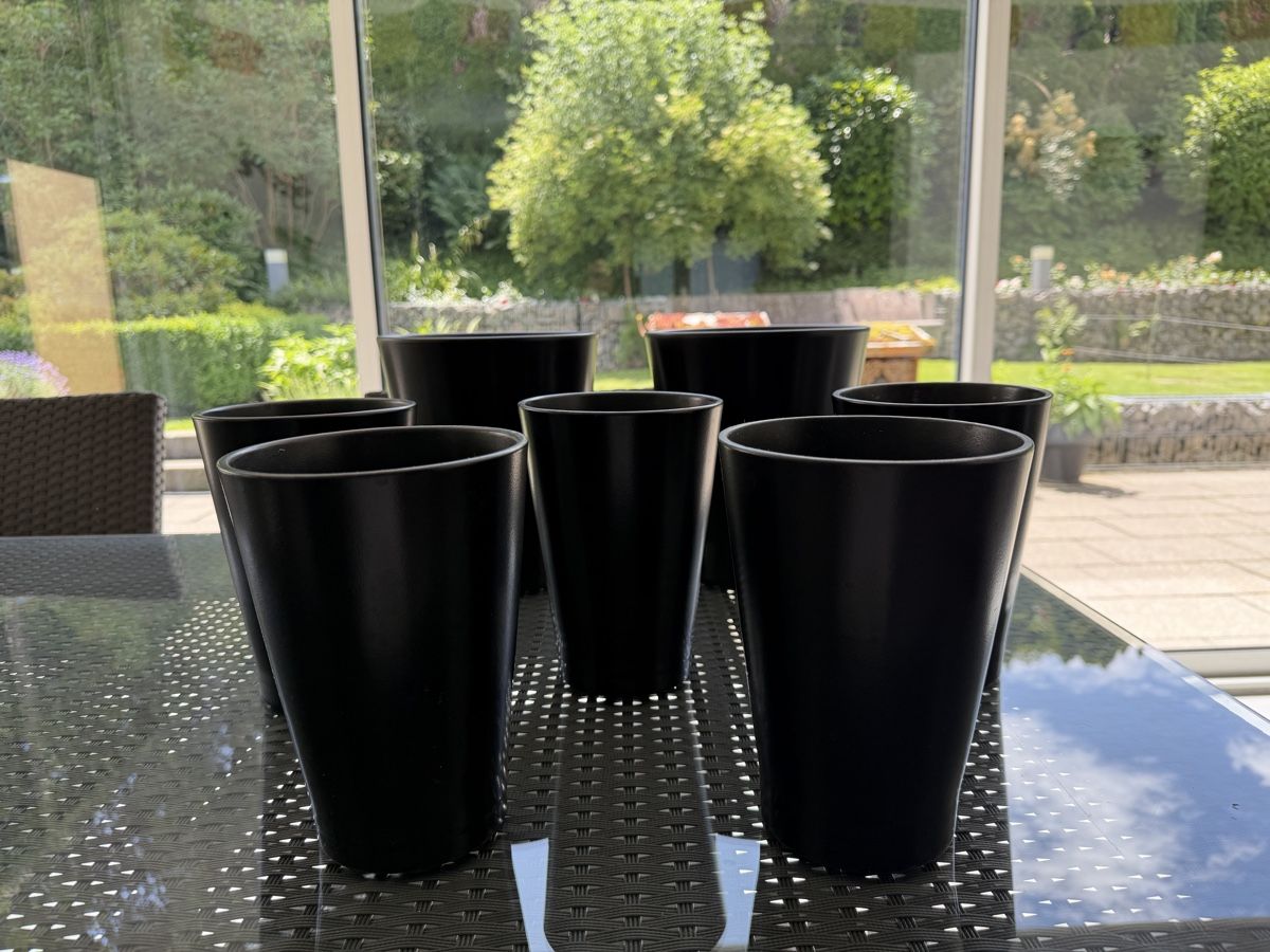 Ikea Vasi per fiori: 7 schwarze Pflanzentöpfe/Blumentöpfe – Usato da Gockhausen venduto da Dbielmann 2