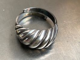 Silberring, Gr. 54, Vintage, Muschelform
