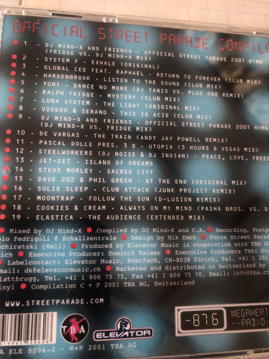 CD: Street Parade Compilation 2001 mixed by DJ Mind-X – Usato da Flaach venduto da rubo7 2