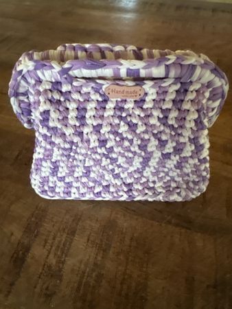 Clutch bag fatta a mano lilla e bianco fatto a mano