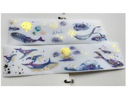 Washi Tape Wale in Blau / goldfoliert