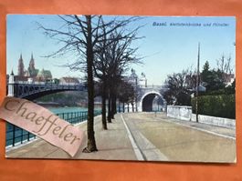 Basel Wettsteinbrücke und Münster gelaufen 1916