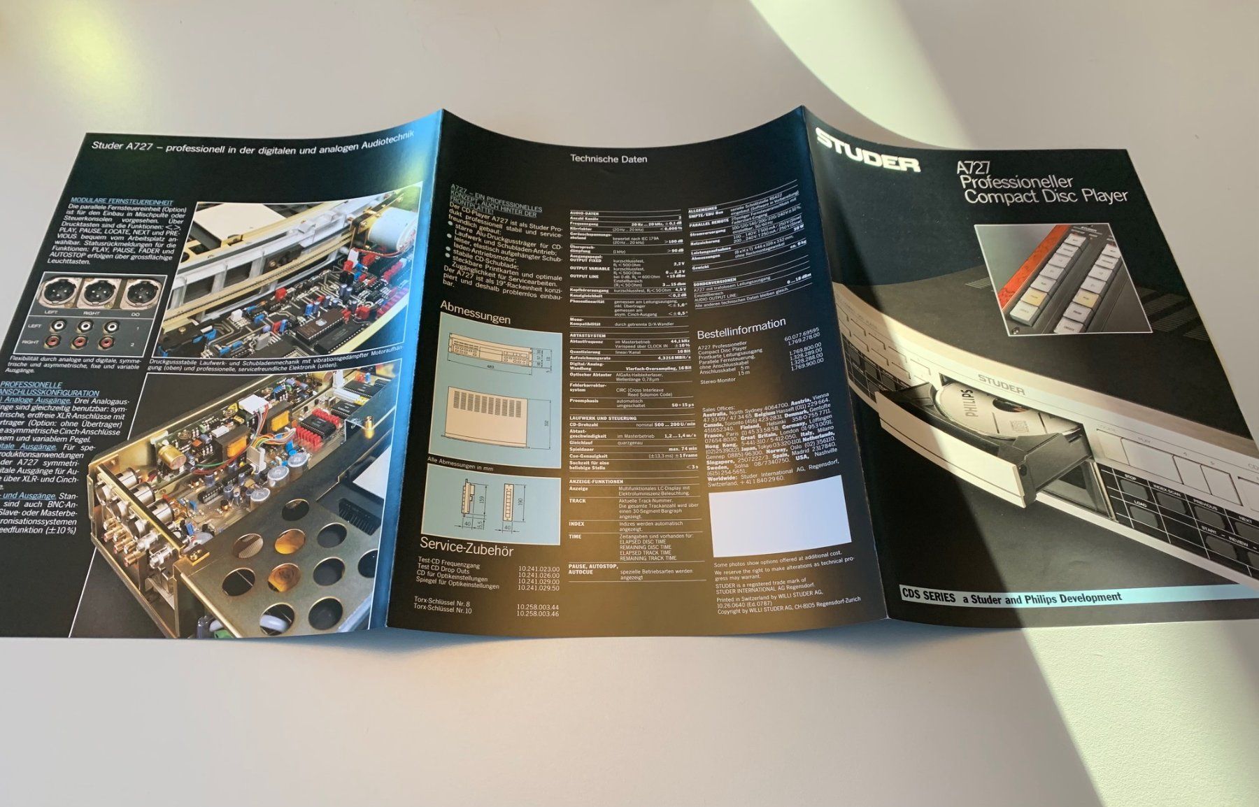 Documenti: ORIGINAL STUDER A727 PROF. COMPACT DISK PLAYER KATALOG – Nuovo (secondo la descrizione) da Seuzach venduto da torensu 2