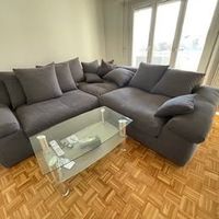 Ecksofa "Melissa + Tisch + kitchen bar stools+ Mirror