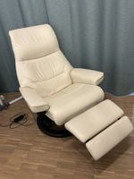 Top Stressless Ledersessel elektrisch in cremeweiss