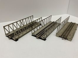 Märklin M- Gleise Blech Brücken 3Stk, stark Bespielt