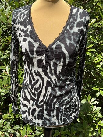 Restart, Animal Print Shirt, Grösse 40, Made in Italy