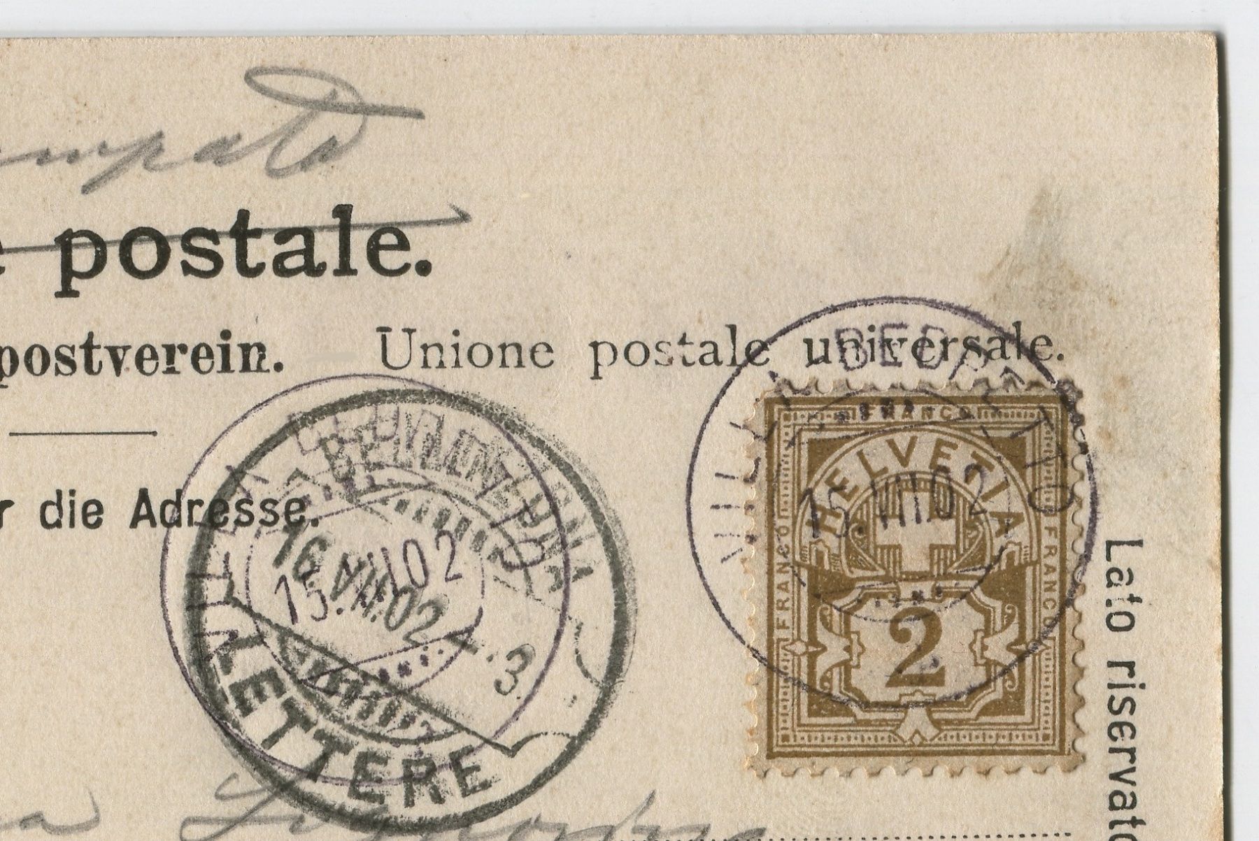 Cartoline postali: Villa Bedretto Panorama 1902 – Usato da coglio venduto da Tascia1 1