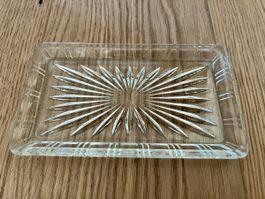 Buttergeschirr aus Glas Sternschliff, unbeschädigt