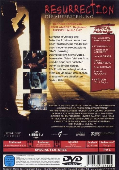 Tutti i DVDs: Resurrection - Die Auferstehung – Nuovo (secondo la descrizione) da Volketswil venduto da Fraese1 1