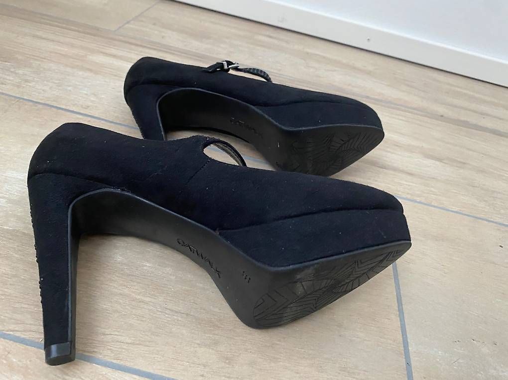 Damenschuhe: schwarze Riemchen Pumps mit Steinchen Gr. 38 – Gebraucht aus Hausen AG von corinne_g 2