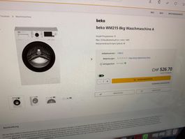 Ausstellungsstück BekoWaschmaschine 1-8Kg 1400U/min EnergieA