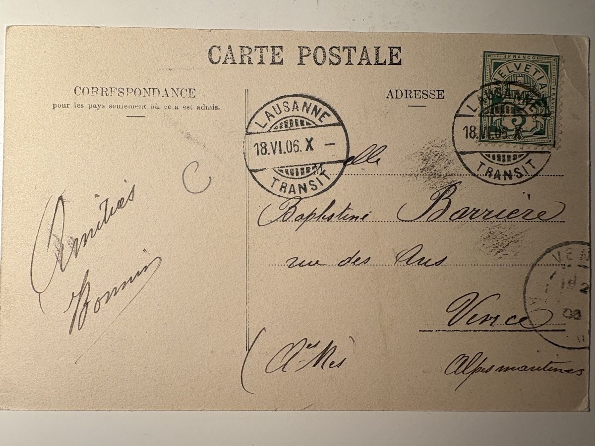 Cartoline postali: Carte Postale Ancienne de Lausanne  1906 – Usato da Zweisimmen venduto da Domii 1
