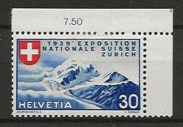 1939 30 Rp. Landi, ABART farb Punkt zwischen 39 & Ex