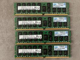 4x HP SK hynix 16GB PC4-2133P RAM Module