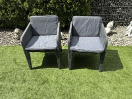 2er Set Gartenstühle, Loungesessel für Terrasse/Balkon