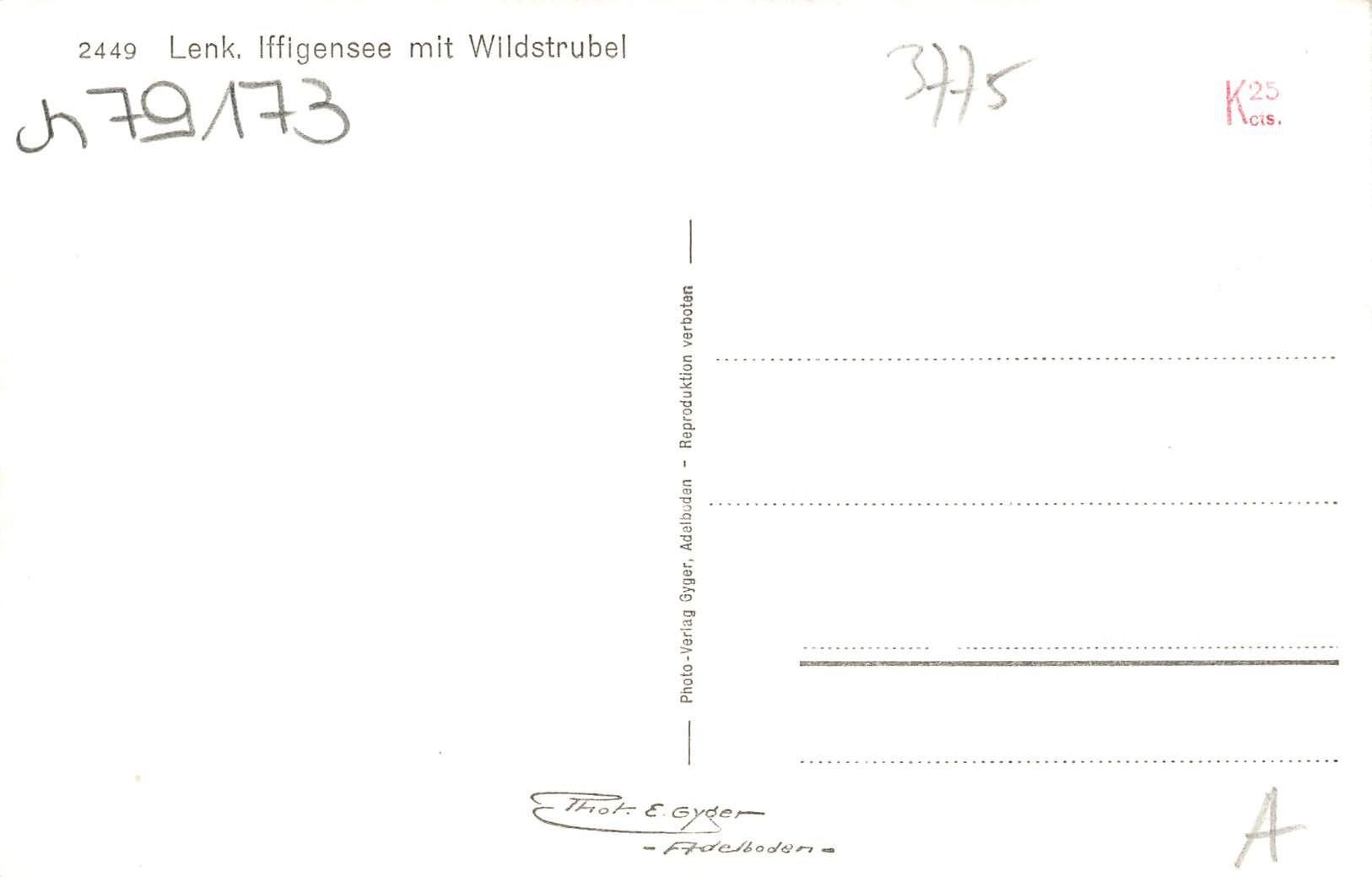 Cartoline postali: Lenk (BE) Iffigensee mit Wildstrubel – Usato da Biasca venduto da Blenio71 1