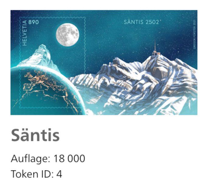 Tutti i francobolli: Swiss Crypto Stamp 1.0 - ID4 "Säntis" ** – Nuovo (secondo la descrizione) da Nuglar venduto da Stamp88 1