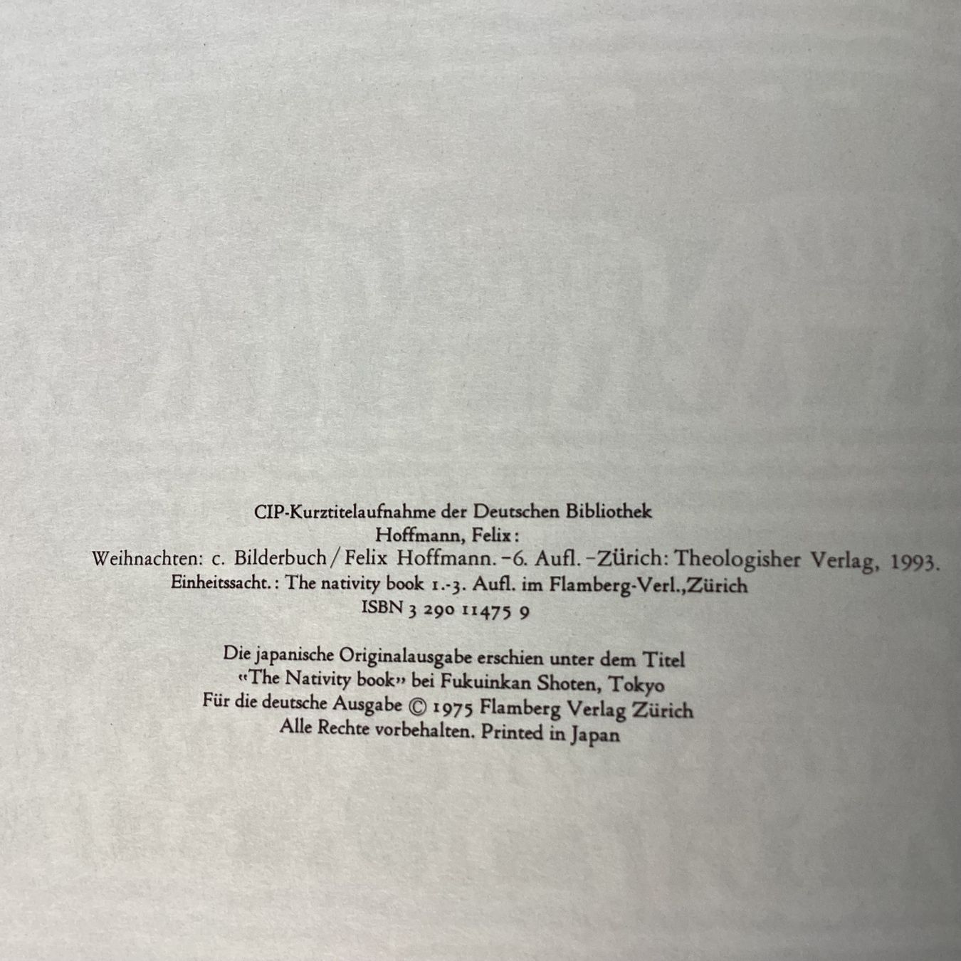 Bücher: Felix Hoffmann / Bilderbuch / WEIHNACHTEN – Gebraucht aus Beinwil am See von kae_gh7c 2
