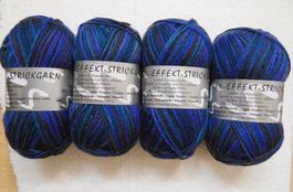 4 Knäuel Socken-Effekt-Wolle