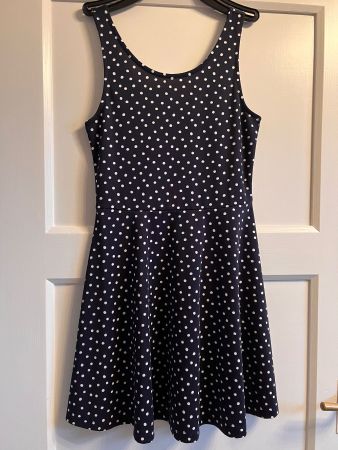 Blau weiss gepunktetes Sommerkleid Gr. S