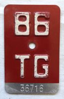 Velo - Nummernschild - TG 86