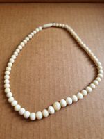 Elegante Vintage Halskette mit Elfenbein-Imitat, Top! (51)