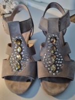 Sandalen Gabor grau mit Steinen Grösse 35 sehr guter Zustand