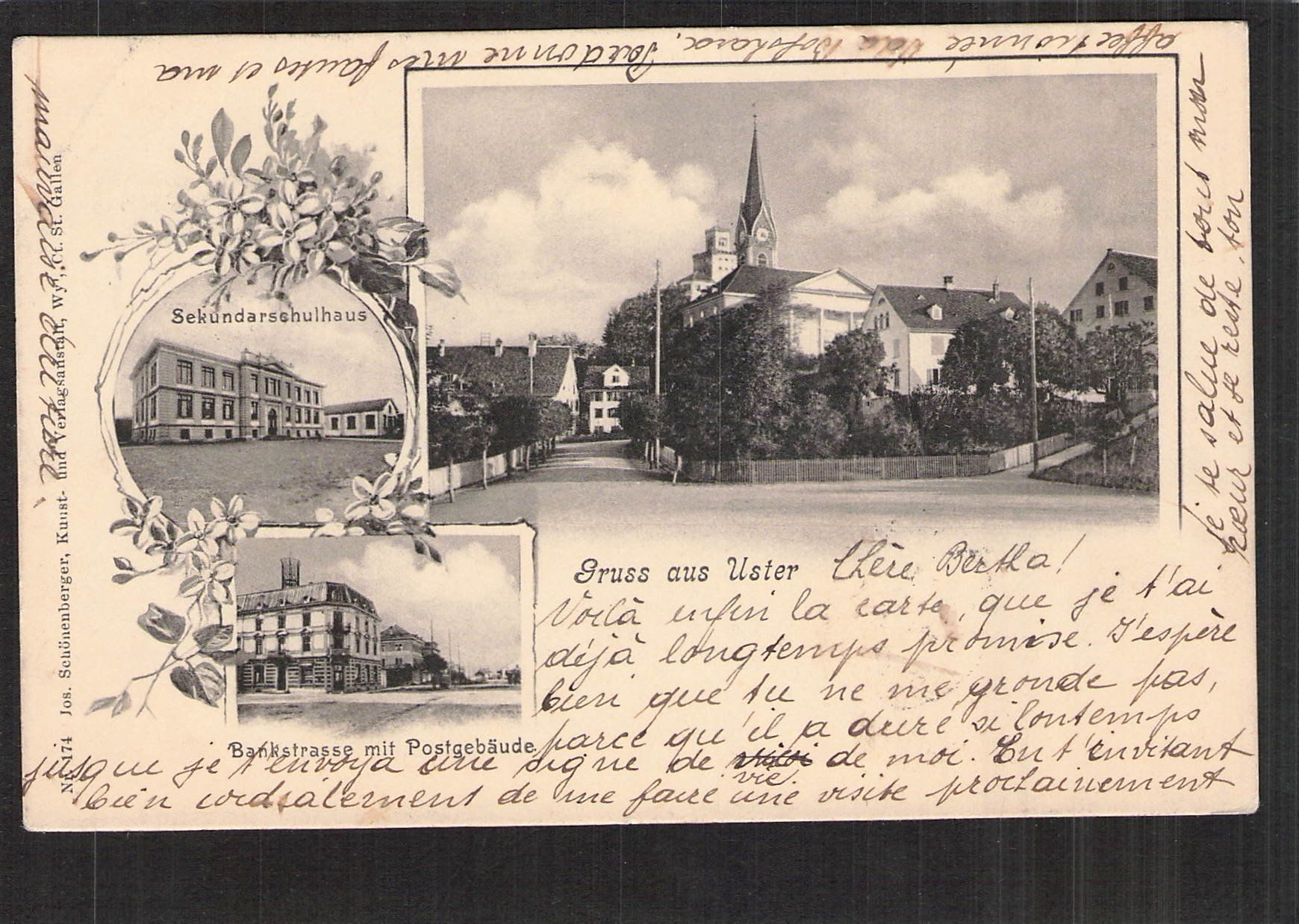 Ansichtskarten: #Gruss aus Uster , 3 bild , gel. 1904 – Gebraucht aus Reichenburg von Pipo-67