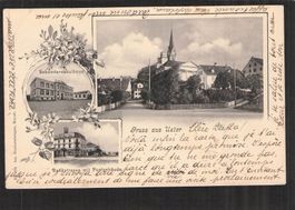 #Gruss aus Uster , 3 bild , gel. 1904