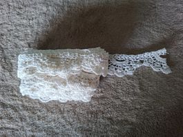 Schönes Spitzenband weiss handgehäkelt, neu 3,25 Meter, (20)