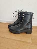 Schnürrstiefeletten mit Reisverschluss, schwarz, Gr. 40