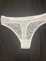 Perizoma bianco pizzo leopardato, taglia S/L
