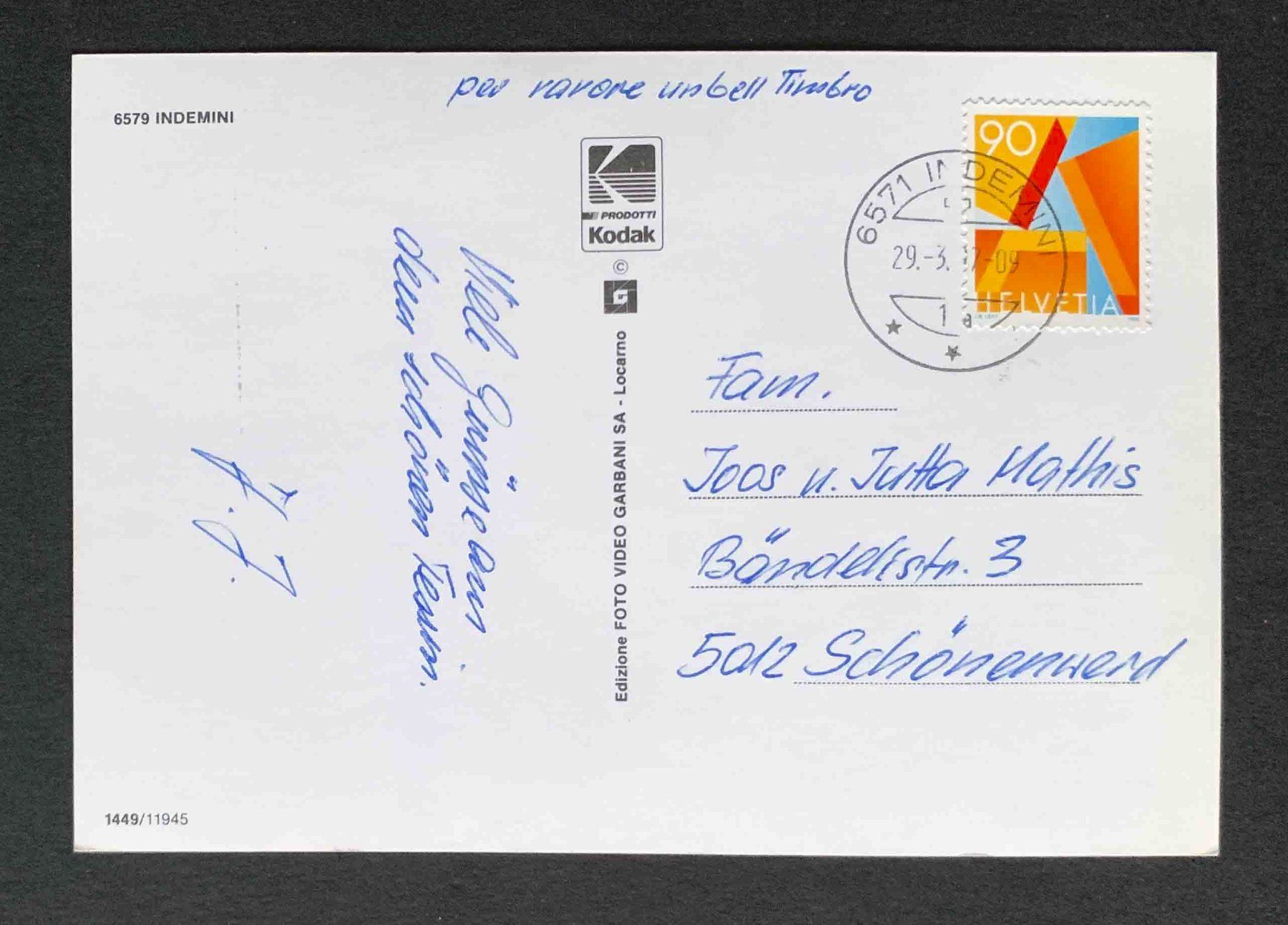 Cartoline postali: AK INDEMINI – Usato da Goldau venduto da artelier1 1