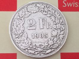 2 Franken 1905 ss+, nur 0,3 Mio!