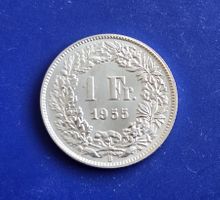 Schweiz 1 Fr. 1955 rarer Jahrgang (5) Top Erhaltung