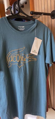 Lacoste T-Shirt, Gr. M, Petrol-Blau, Neu mit Etikett.