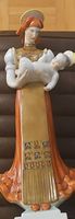 Kitschige Madonna mit Kind, Porzellanfigur, Vintage Deko