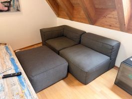 Brown modular soft sofa