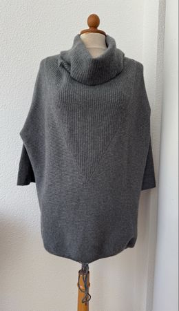 Pull oversize col roulé Hemisphere 100% cachemire gris