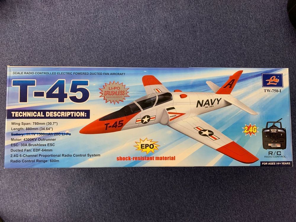 Komplettset o. Akku RC Modellflieger Jet T-45 Brushless 2.4G 1