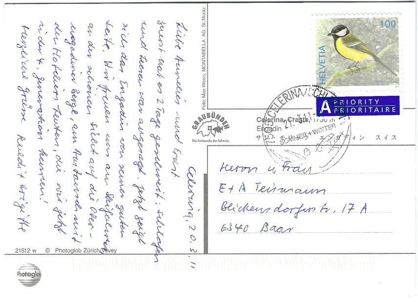 Cartoline postali: AK Celerina, Crasta, Engadin, Graubünden, Winteridyll – Usato da Rheinfelden venduto da wil_m7gh 1
